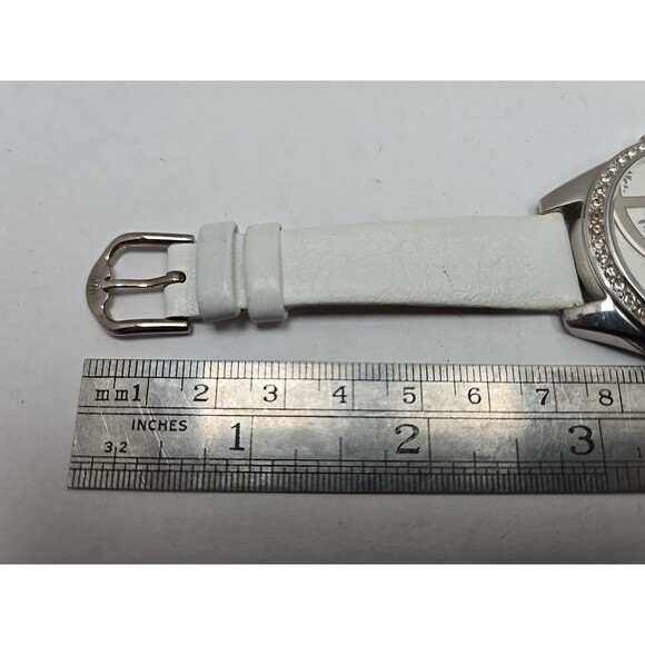 Fossil ES-2462 Peace Sign Crystal Bezel 37mm Womens Quartz New Battery Watch 50M - Picture 9 of 12